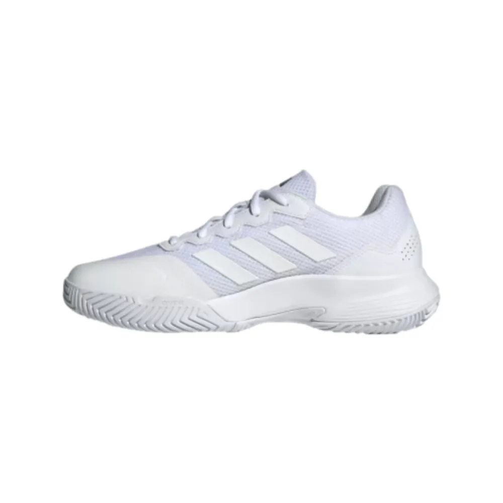 Adidas Men's Game Court 2 Tennis Shoe (Cloud White/Cloud White/Matte Silver)