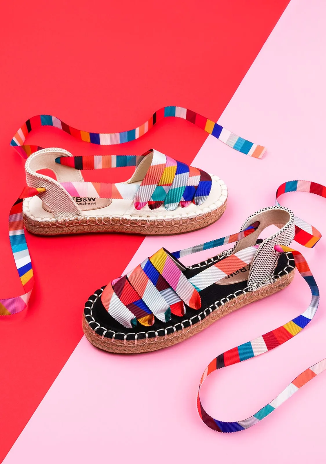 B&W Girl's Off White Espadrilles