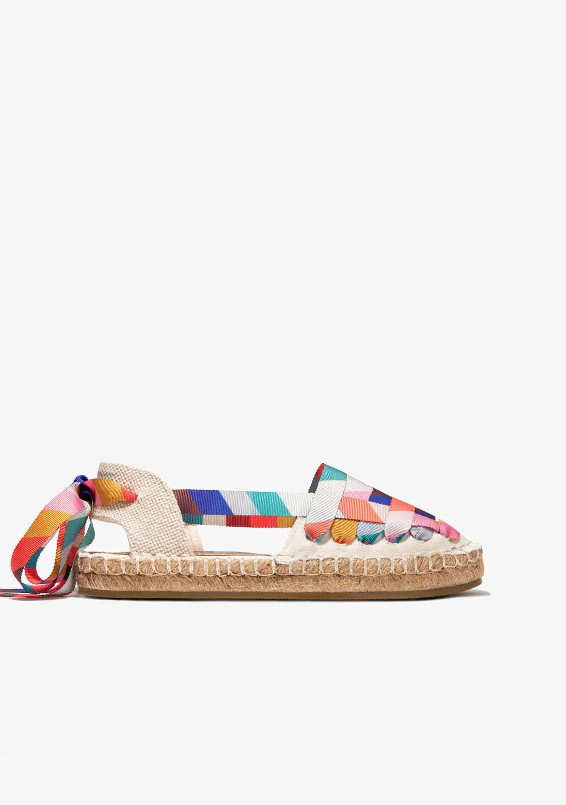 B&W Girl's Off White Espadrilles