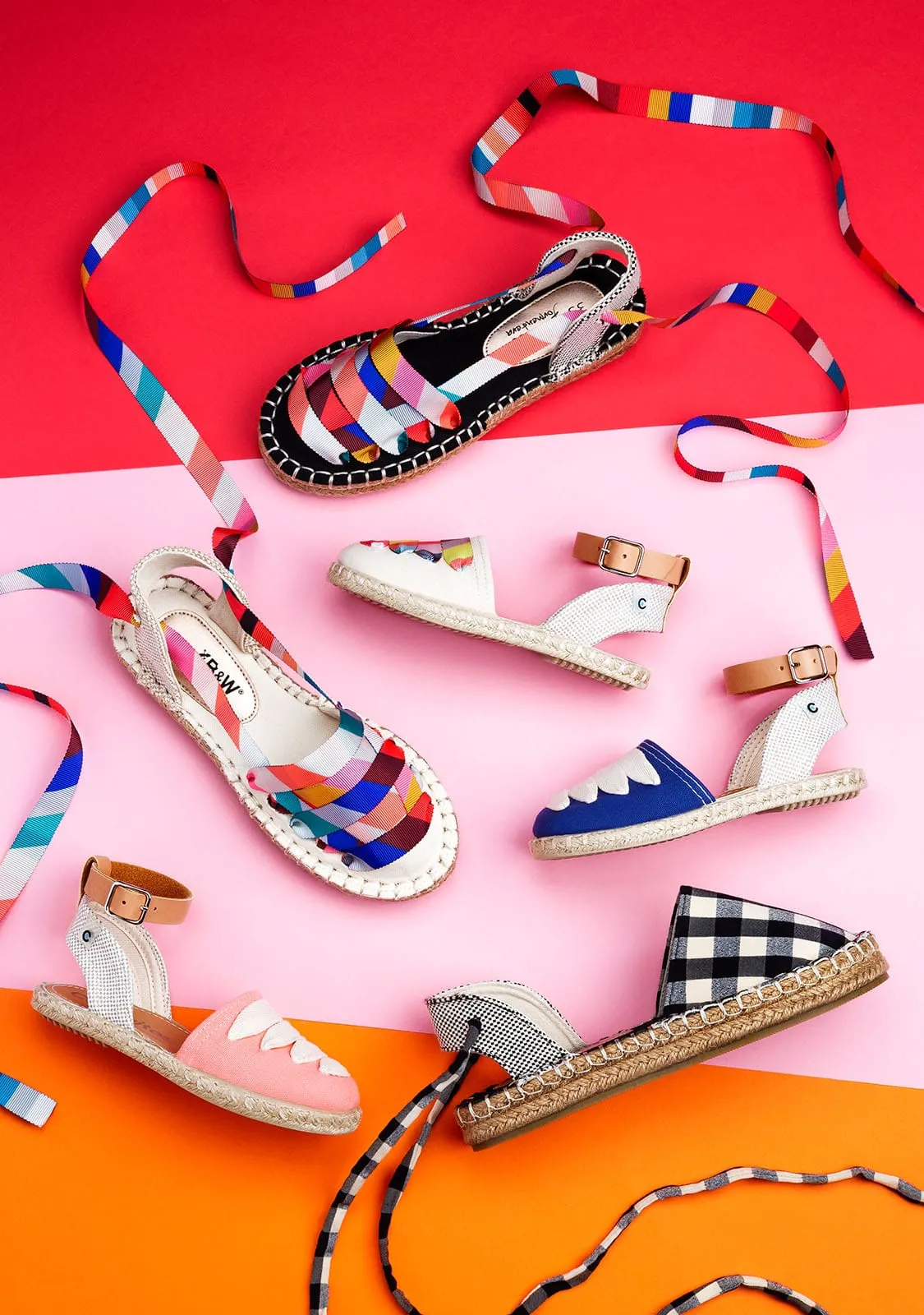 B&W Girl's Off White Espadrilles