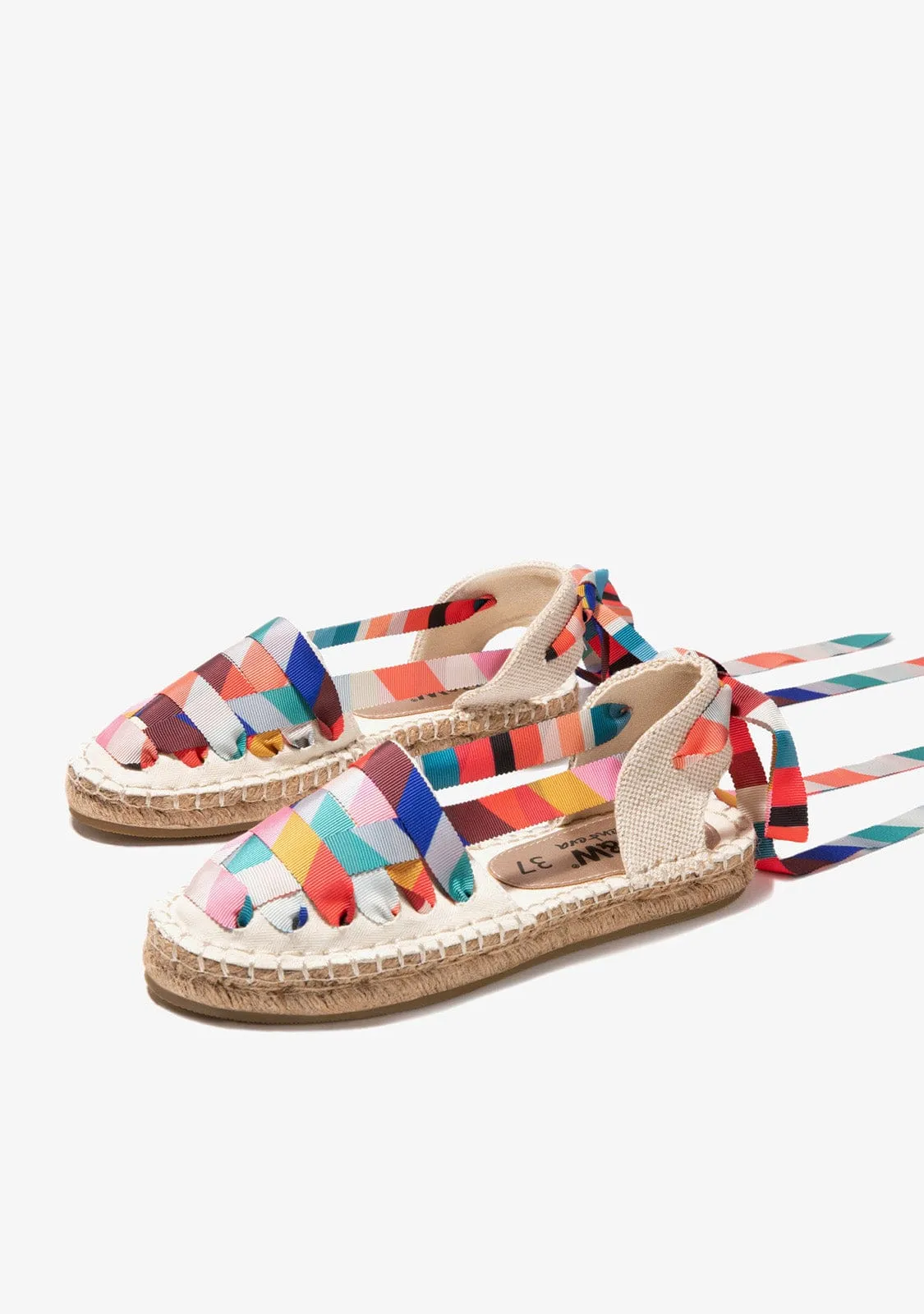 B&W Girl's Off White Espadrilles