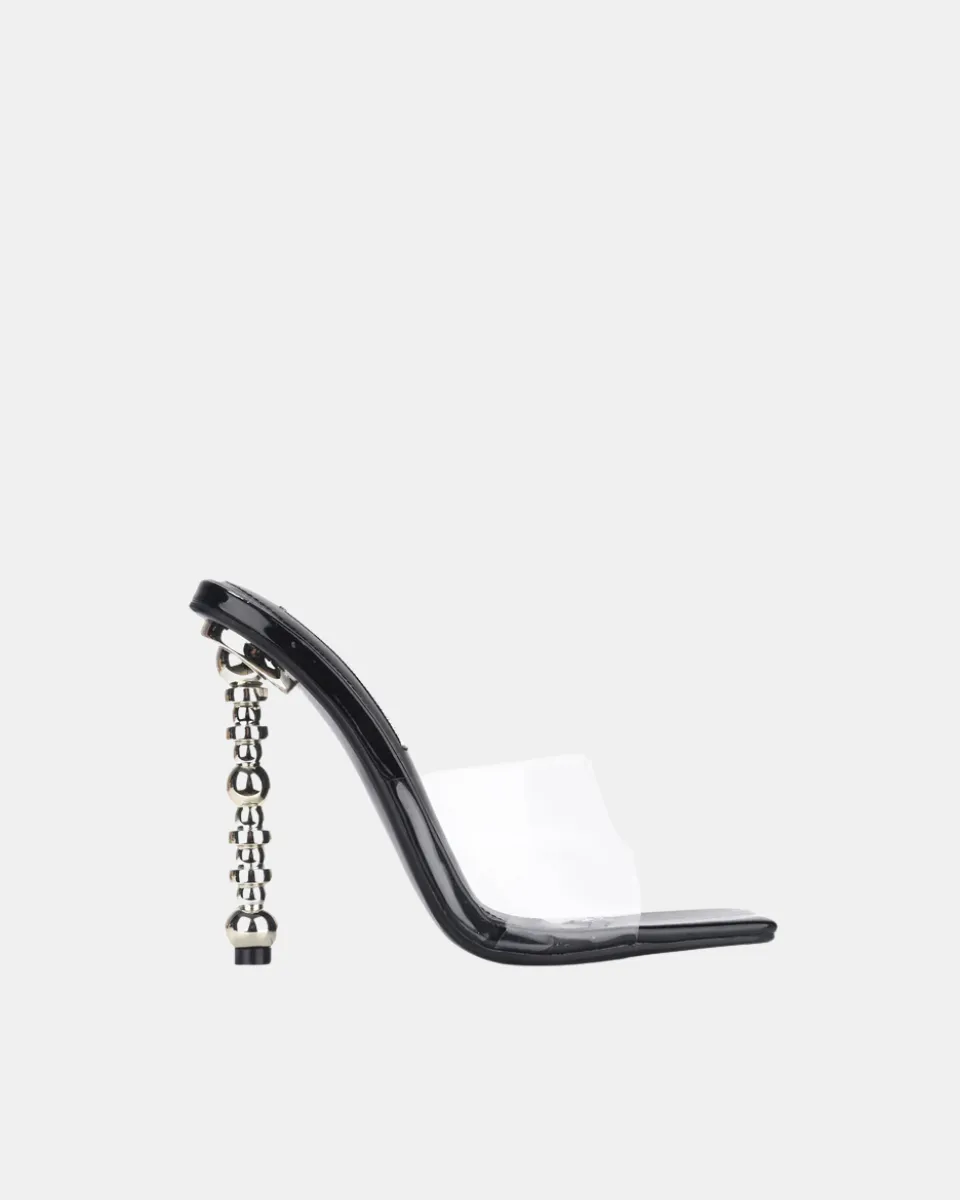 Belladonna – Transparent design – Pearl-accented mule heels