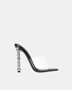 Belladonna – Transparent design – Pearl-accented mule heels