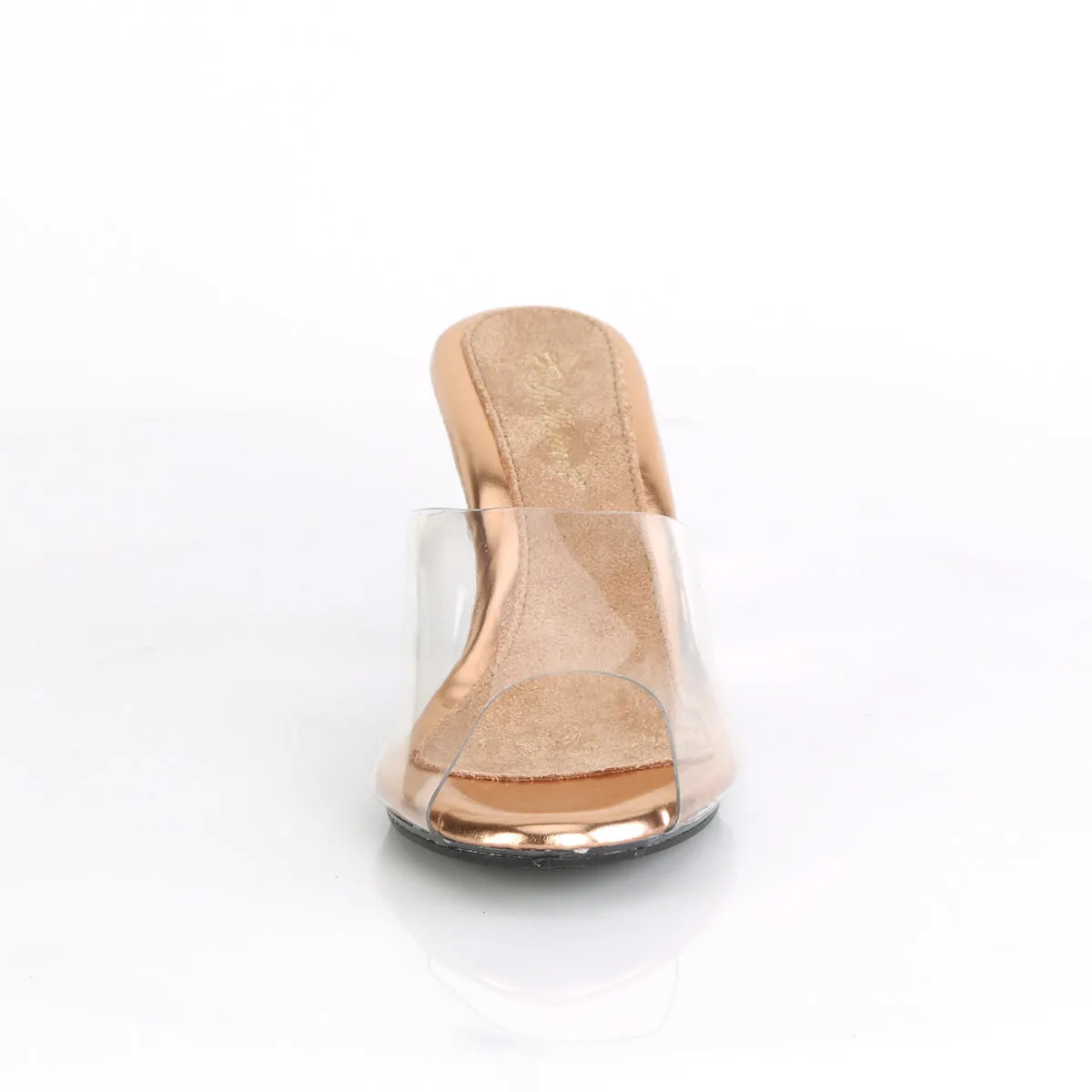BELLE-301 Fabulicious 3" Belle Clear/Rose Gold Sexy Shoes (High Heels)