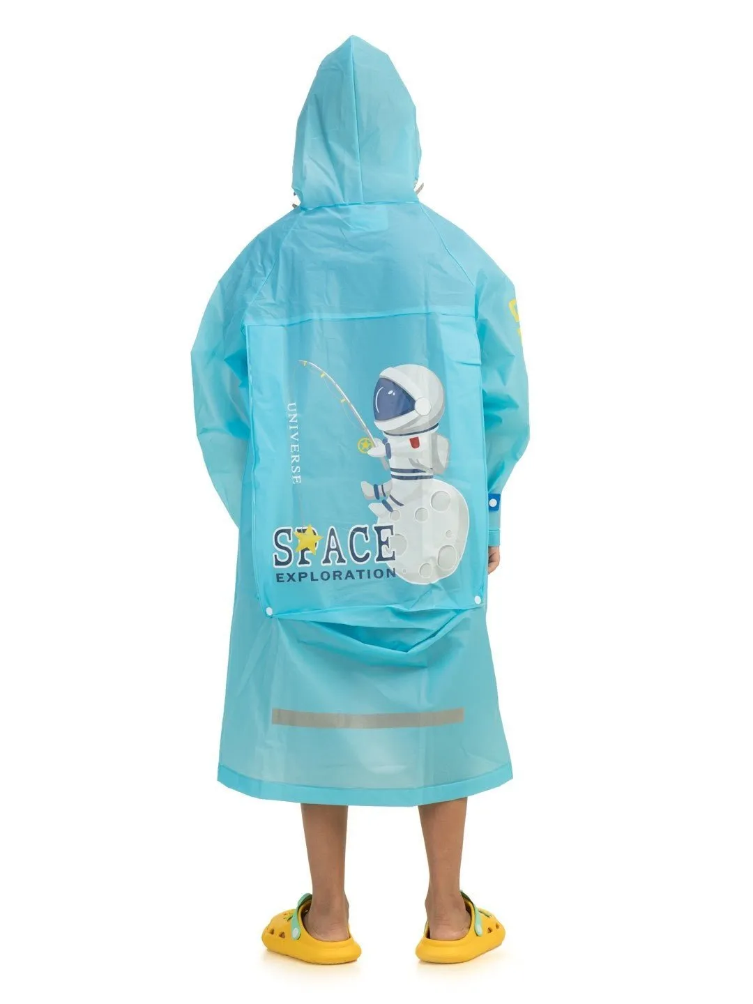 Boys' Blue Space Explorer Raincoat with Astronaut Graphic