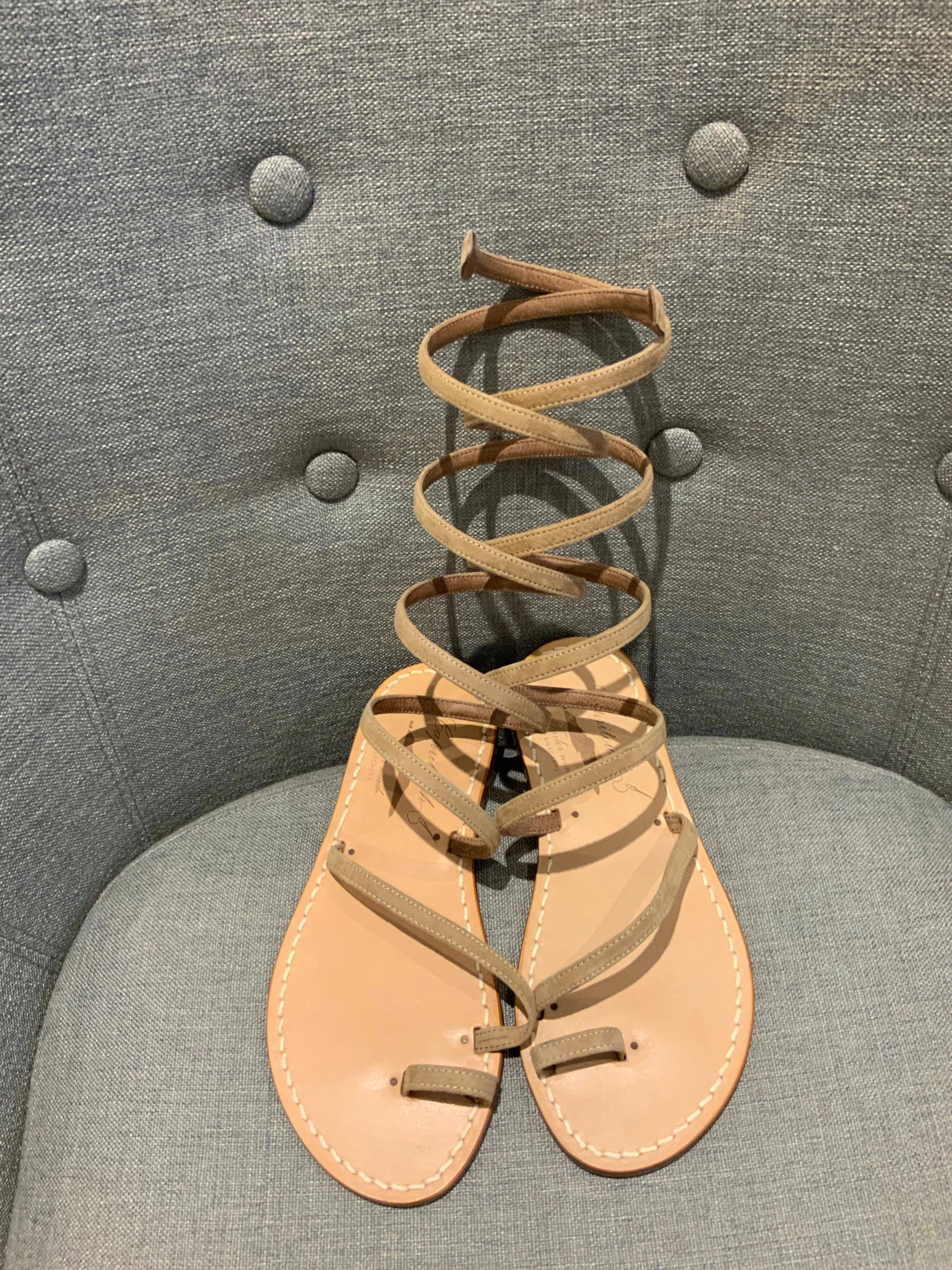 Capritouch AnaCapri Spiral Handmade Leather Gladiator Sandals Flats 35 UK 2 US 5 ladies