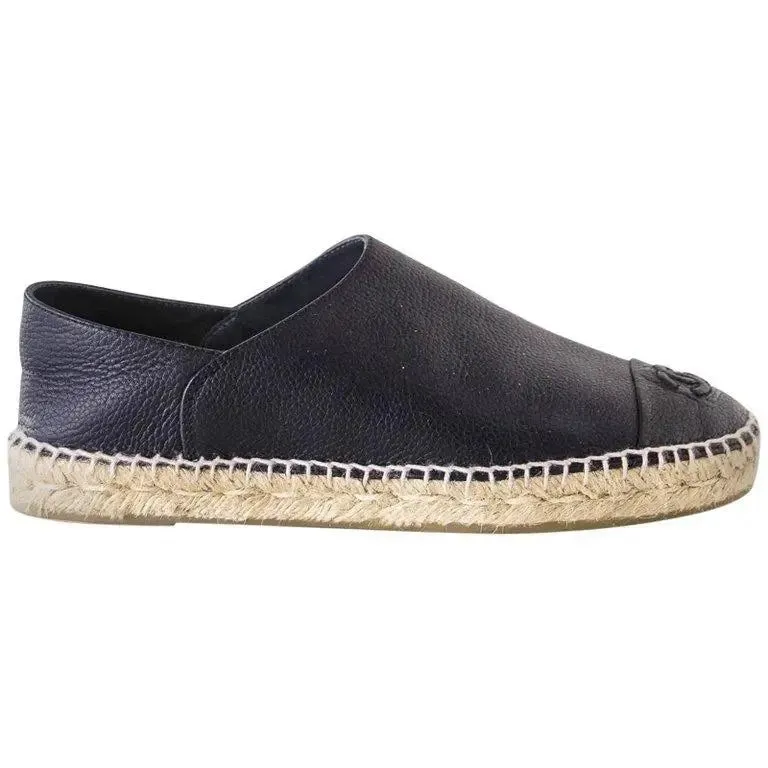 CHANEL CC CAMBON CALFSKIN LEATHER ESPADRILLES