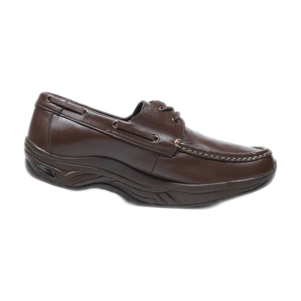 Chung Shi Boat Shoes Leather Brown Colour For Men