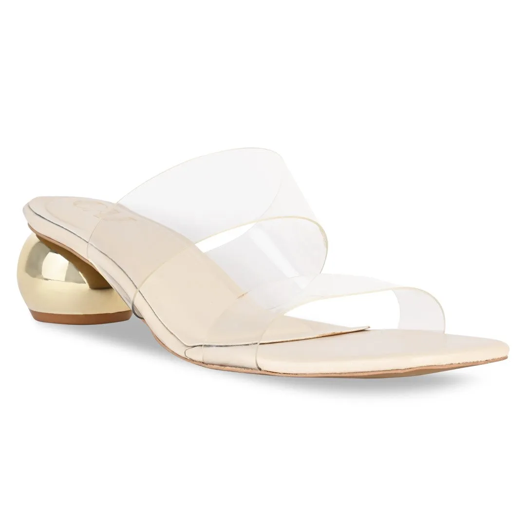 Clear Cream Globe Heels