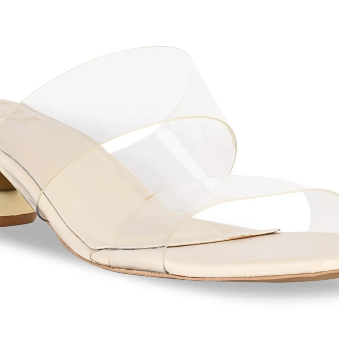 Clear Cream Globe Heels