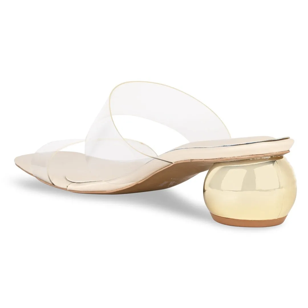 Clear Cream Globe Heels