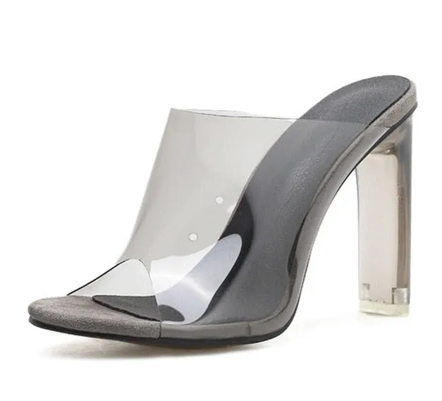 Crystal Square Transparent Clear High Heels