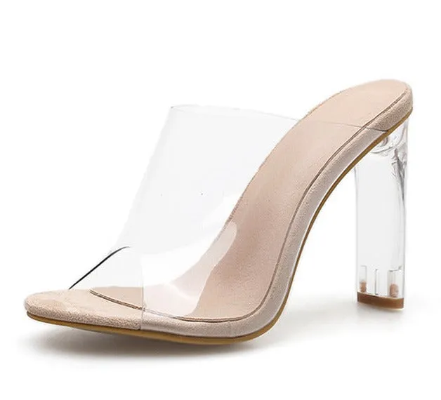 Crystal Square Transparent Clear High Heels