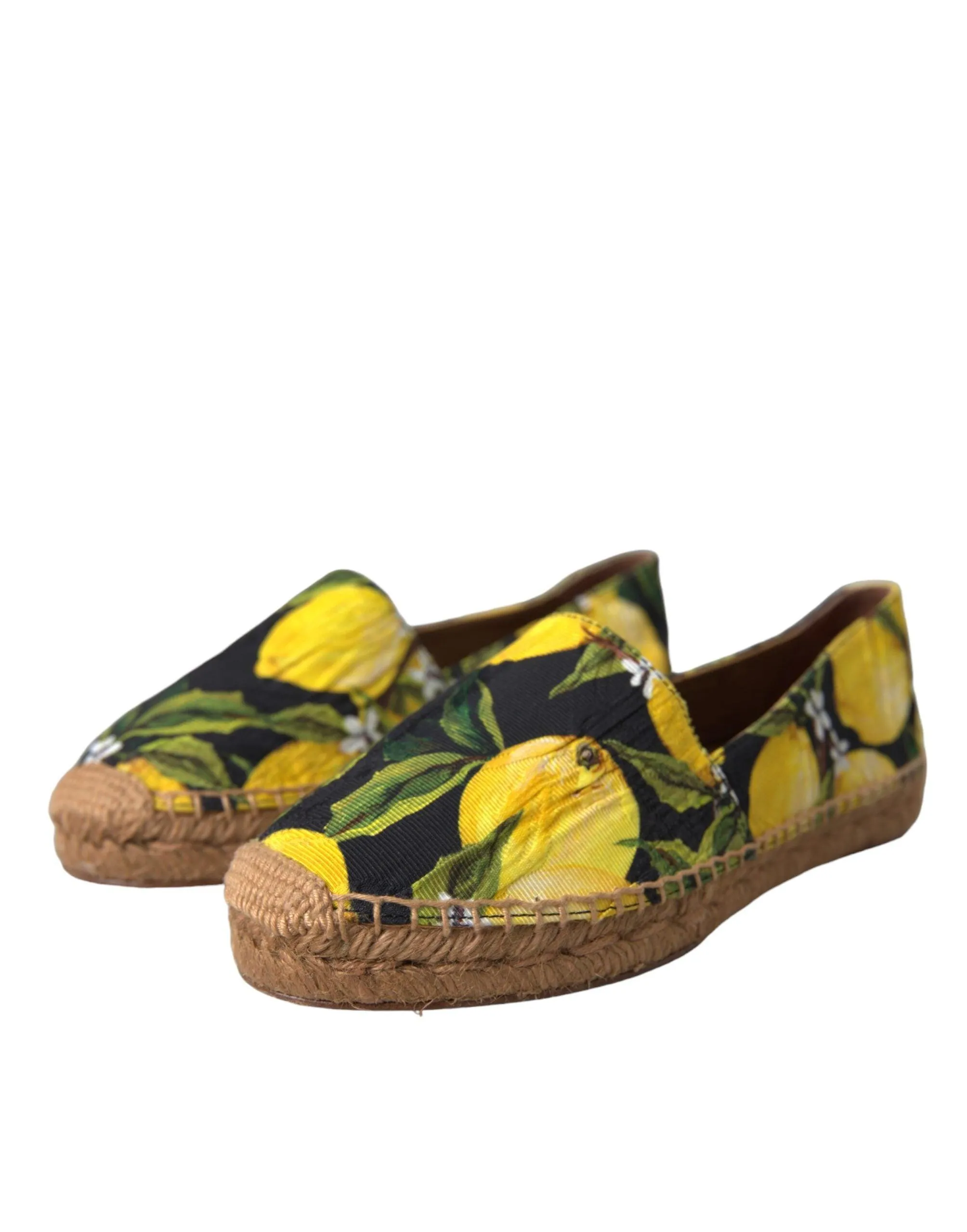 Dolce & Gabbana Multicolor Lemon Slip On Espadrilles Sko