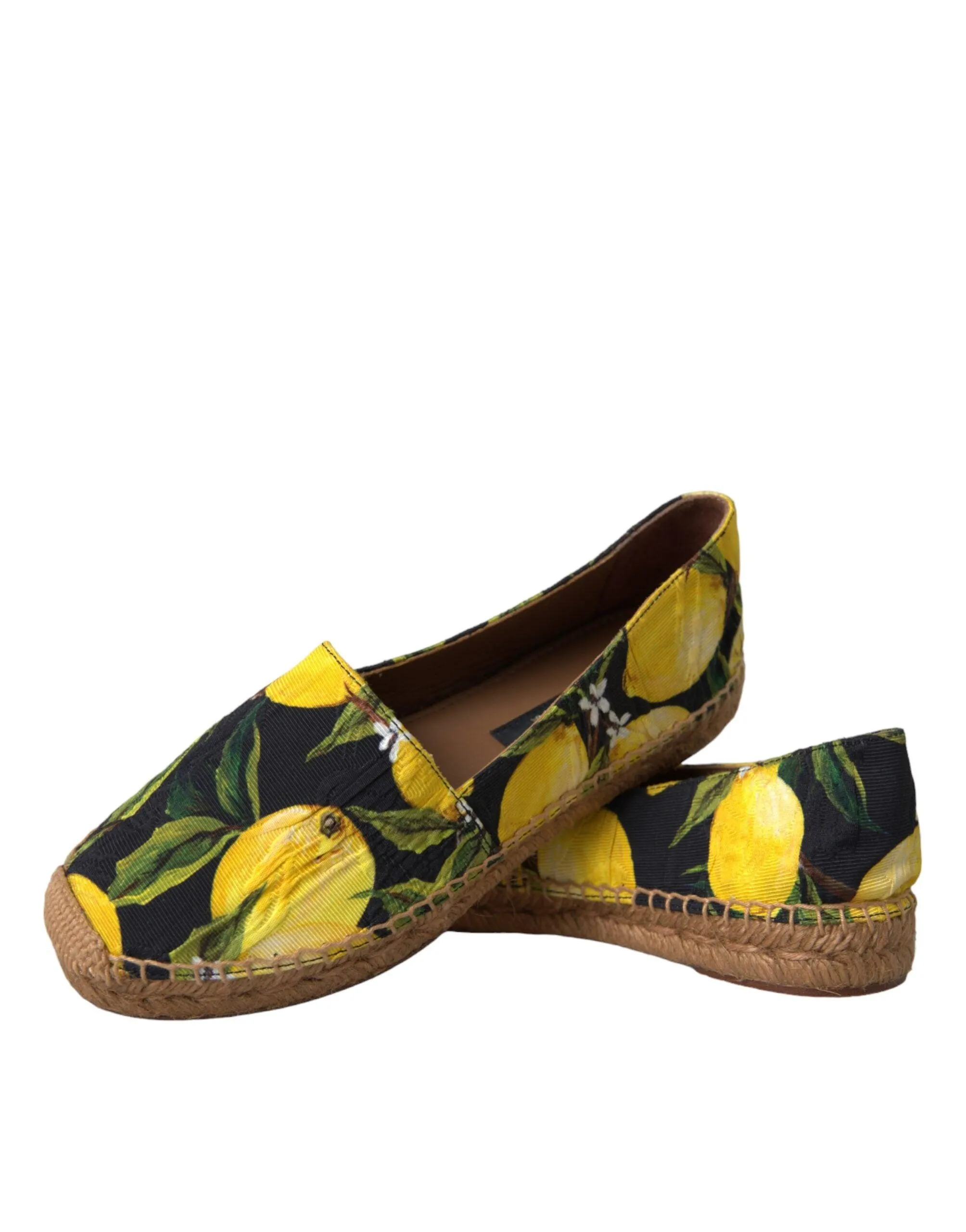 Dolce & Gabbana Multicolor Lemon Slip On Espadrilles Sko
