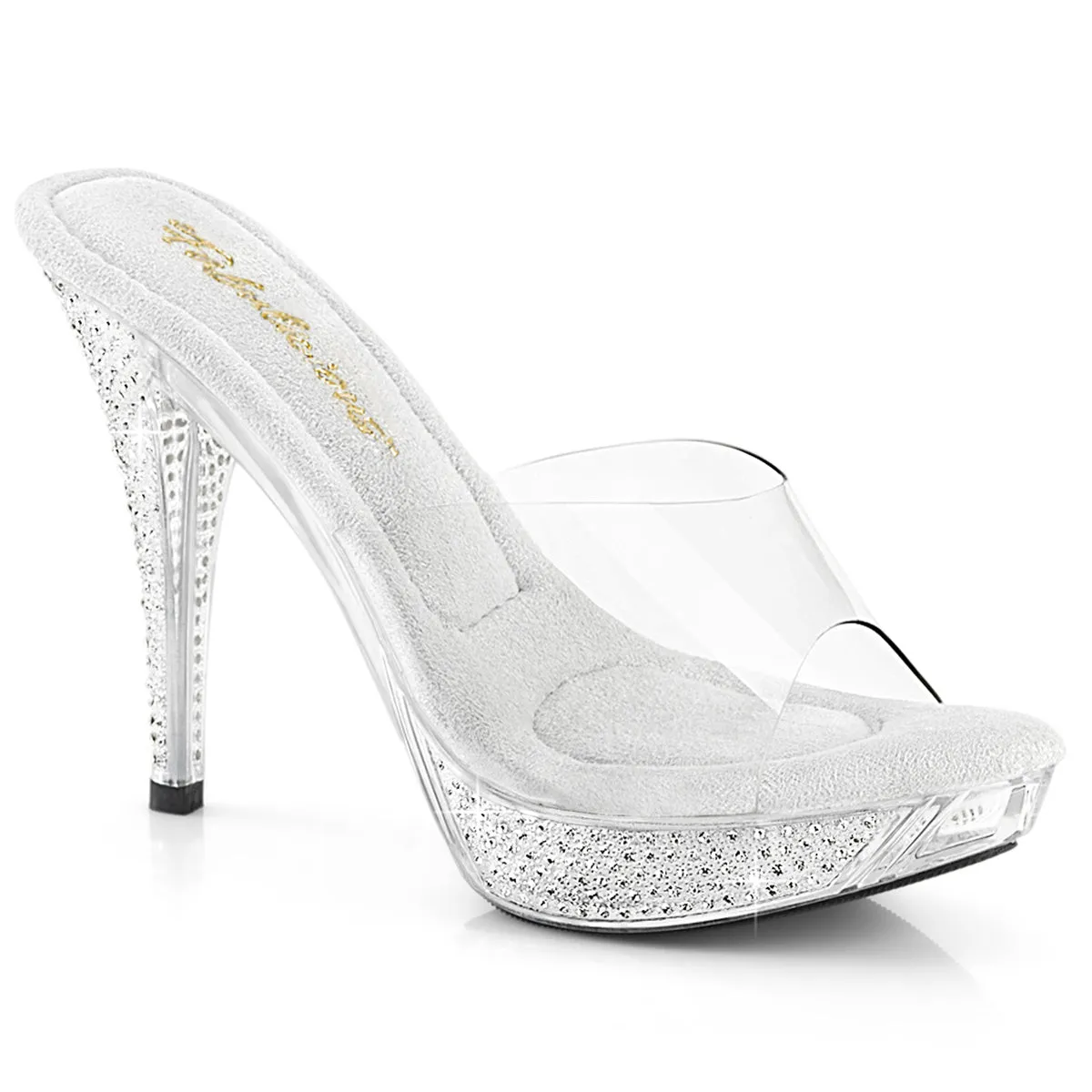 ELEGANT-401 Posing Comp Clear Bling Rhinestone Shoes