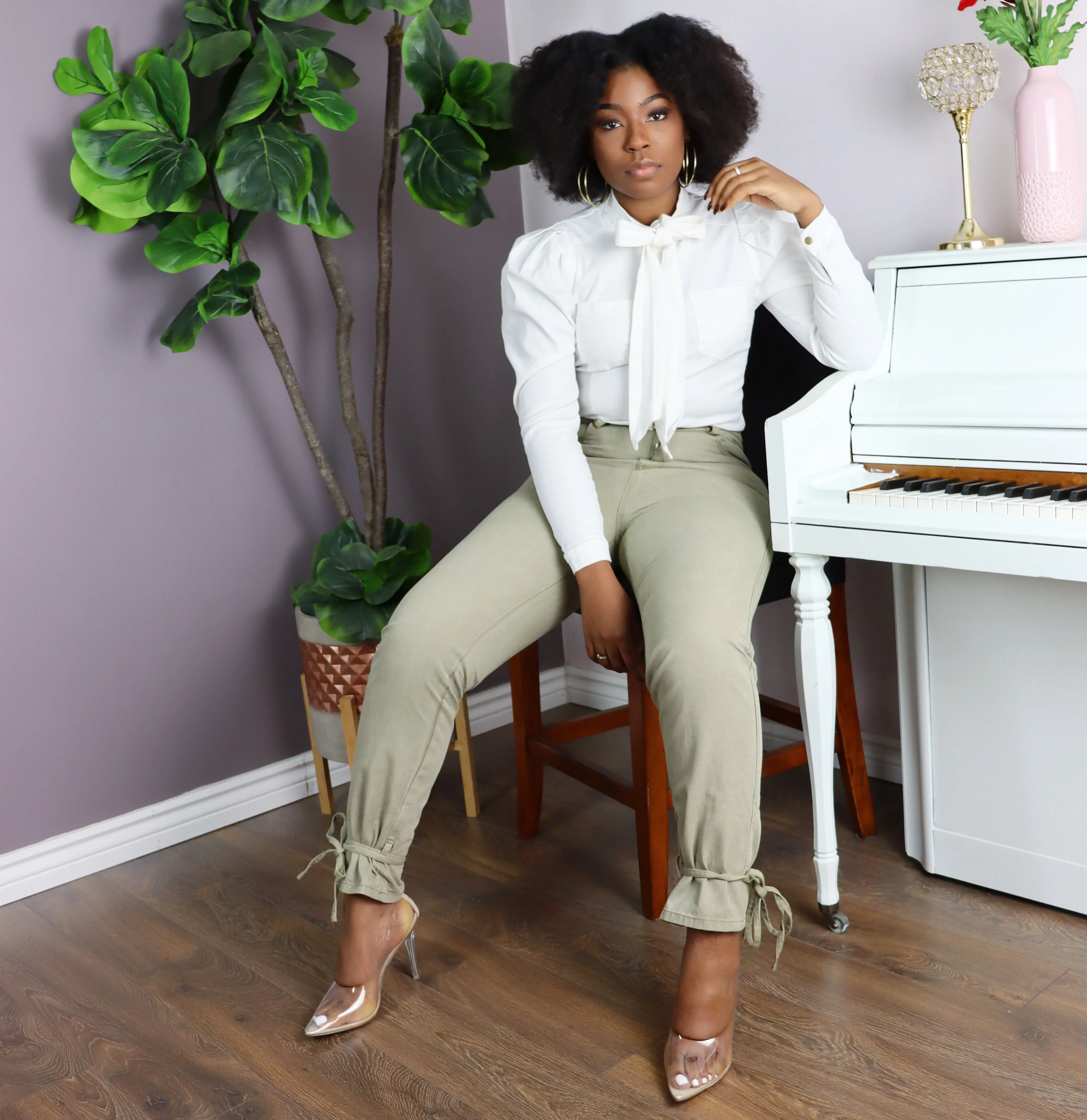 GLASS DOLL Clear Pumps in Nude
