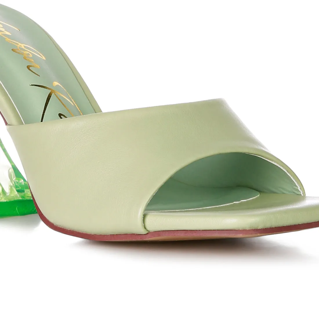 Green Clear Spool Heeled Sandal