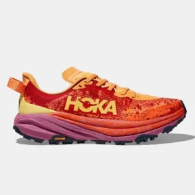 Hoka Women's Speedgoat 6 Trail Runners- Sherbert Red