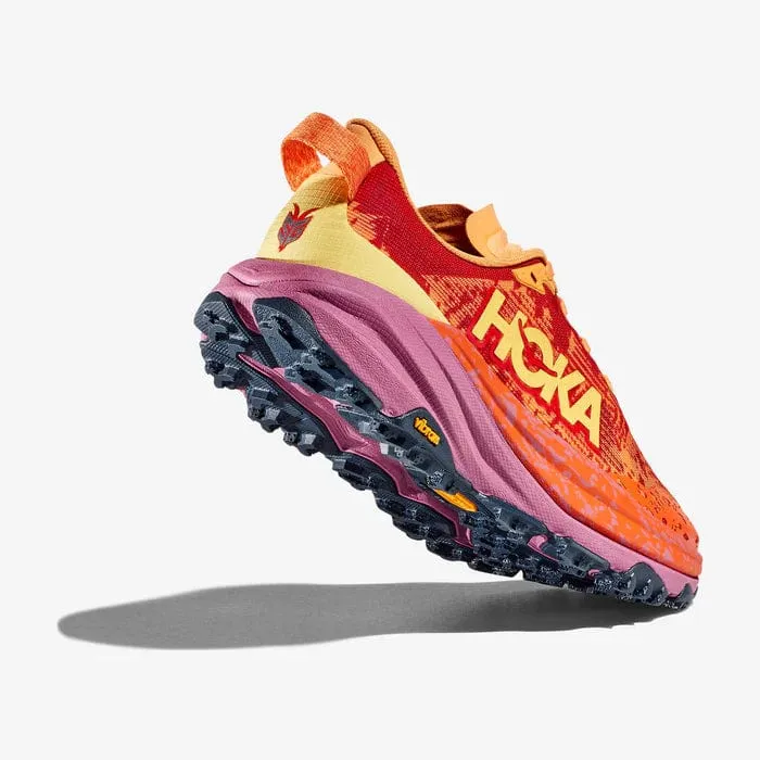 Hoka Women's Speedgoat 6 Trail Runners- Sherbert Red
