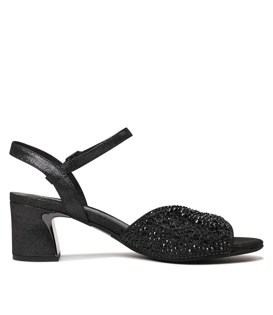 Juba Black Shimmer Leather Heels