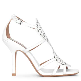 Laser-cut leather sandals