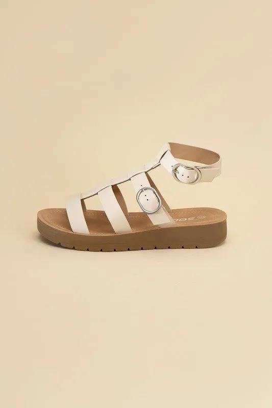 Ledell-S Gladiator Platform Strapped Sandals