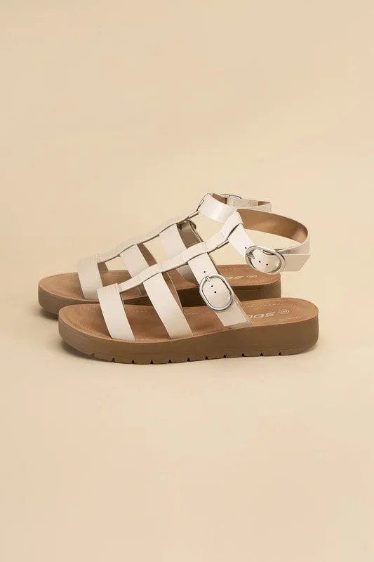 Ledell-S Gladiator Platform Strapped Sandals