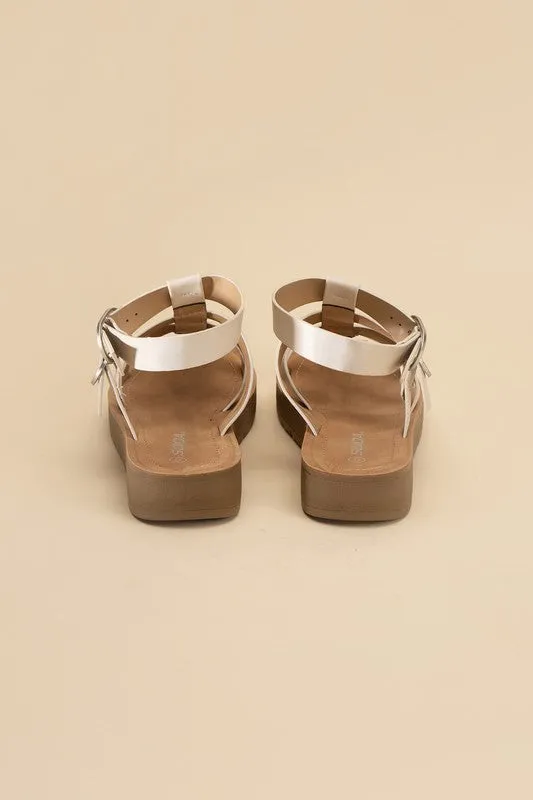 Ledell-S Gladiator Platform Strapped Sandals