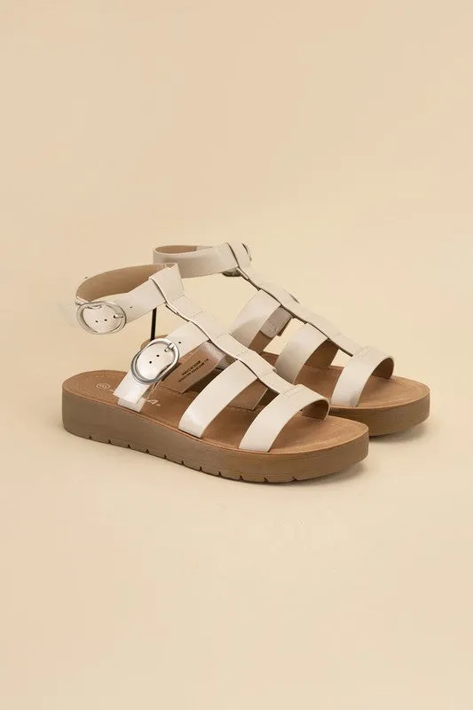 Ledell-S Gladiator Platform Strapped Sandals
