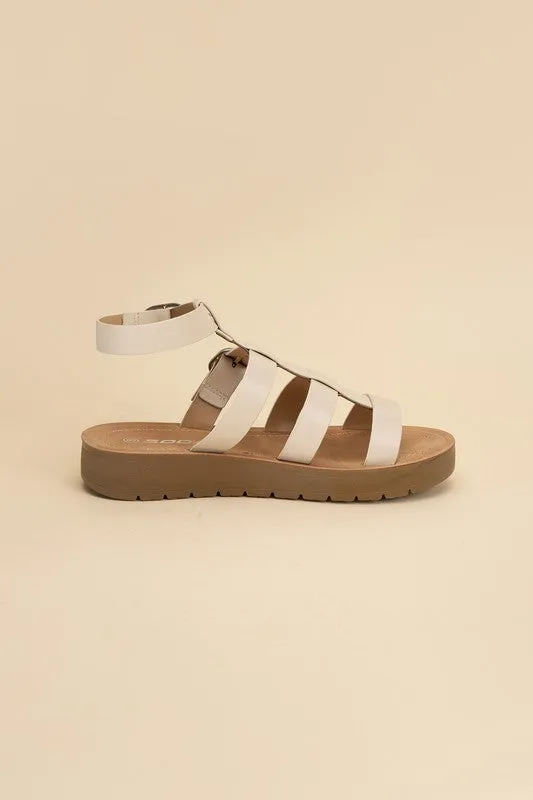 Ledell-S Gladiator Platform Strapped Sandals