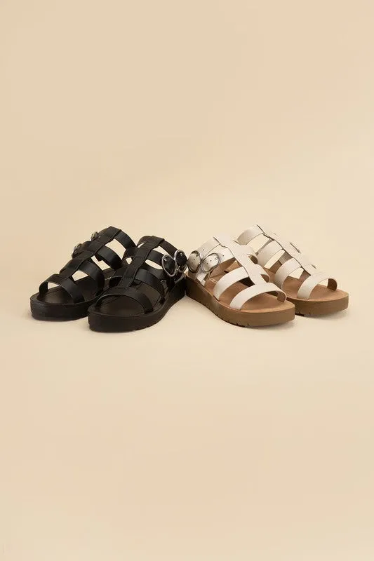 Ledell-S Gladiator Platform Strapped Sandals