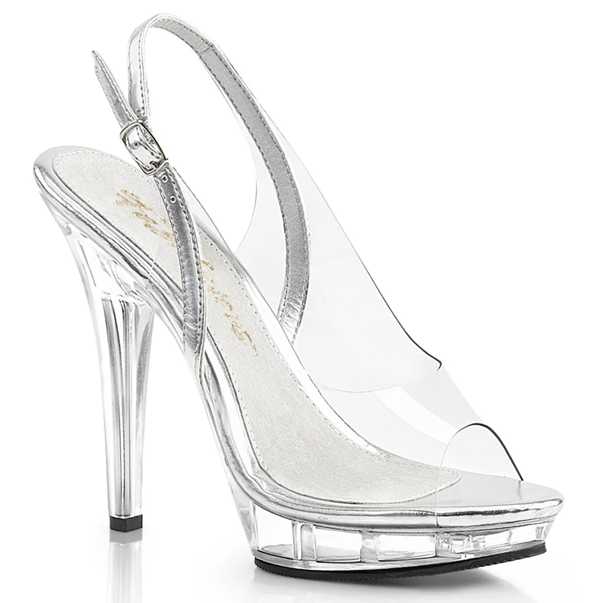 LIP-150 Fabulicious 5" Lip Clear/Silver Sexy Shoes (High Heels)