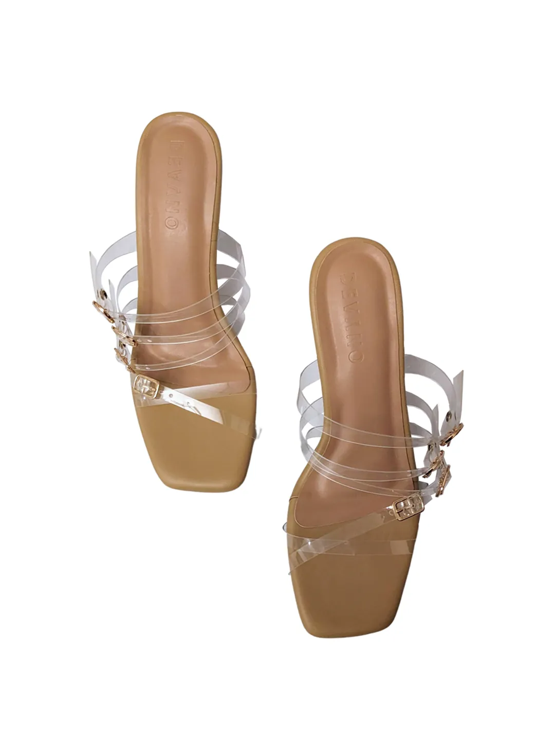 Lola Strappy Mules Clear