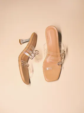 Lola Strappy Mules Clear