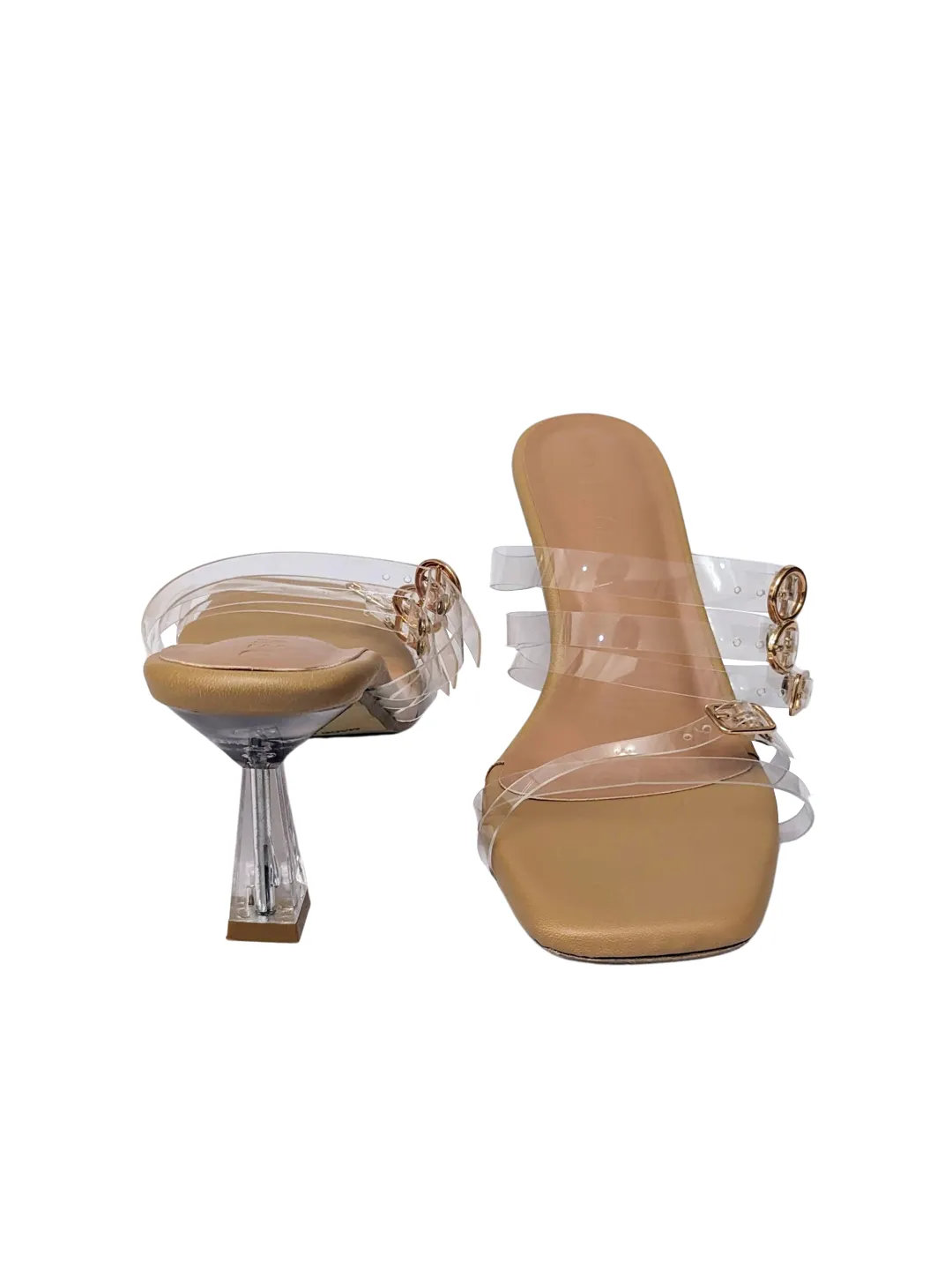 Lola Strappy Mules Clear