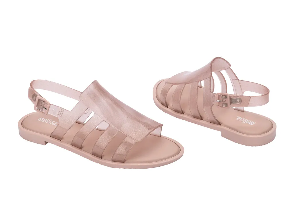 Melissa Boemia Flat Gladiator Glitter Pink Sandal For Women