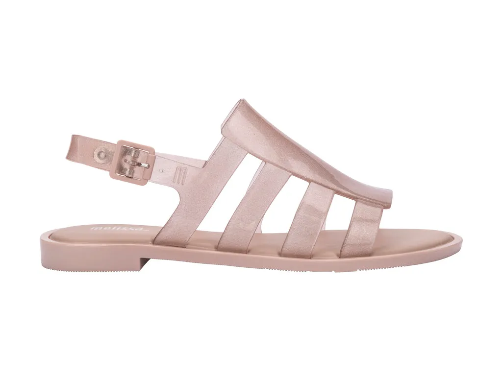 Melissa Boemia Flat Gladiator Glitter Pink Sandal For Women