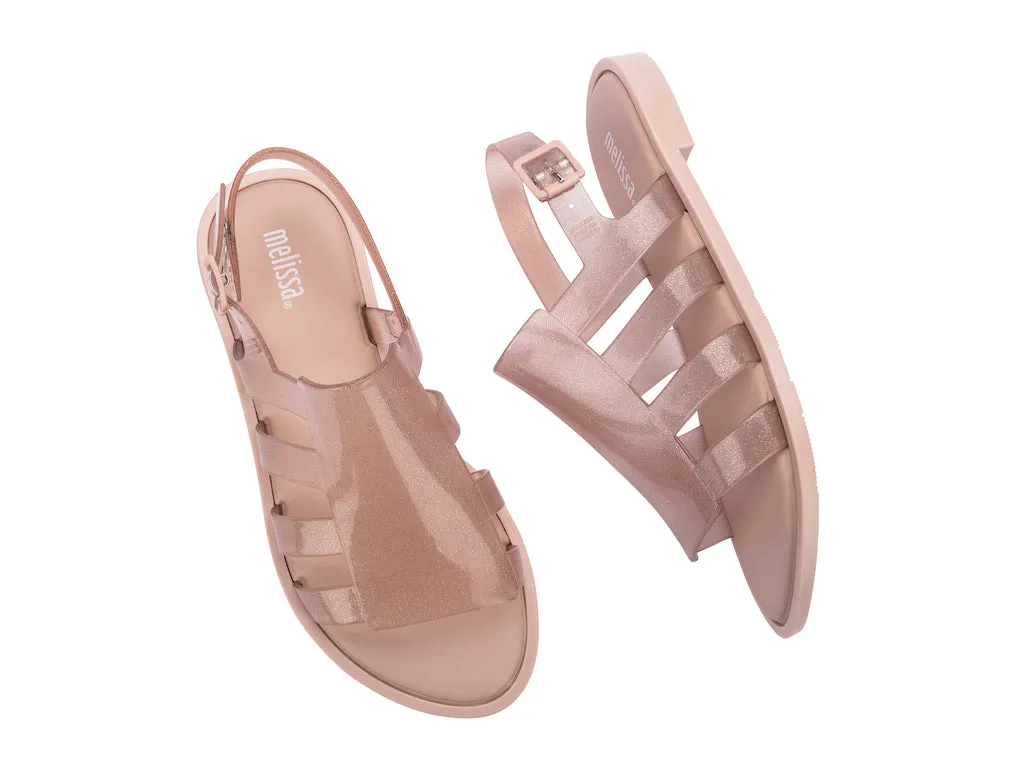 Melissa Boemia Flat Gladiator Glitter Pink Sandal For Women