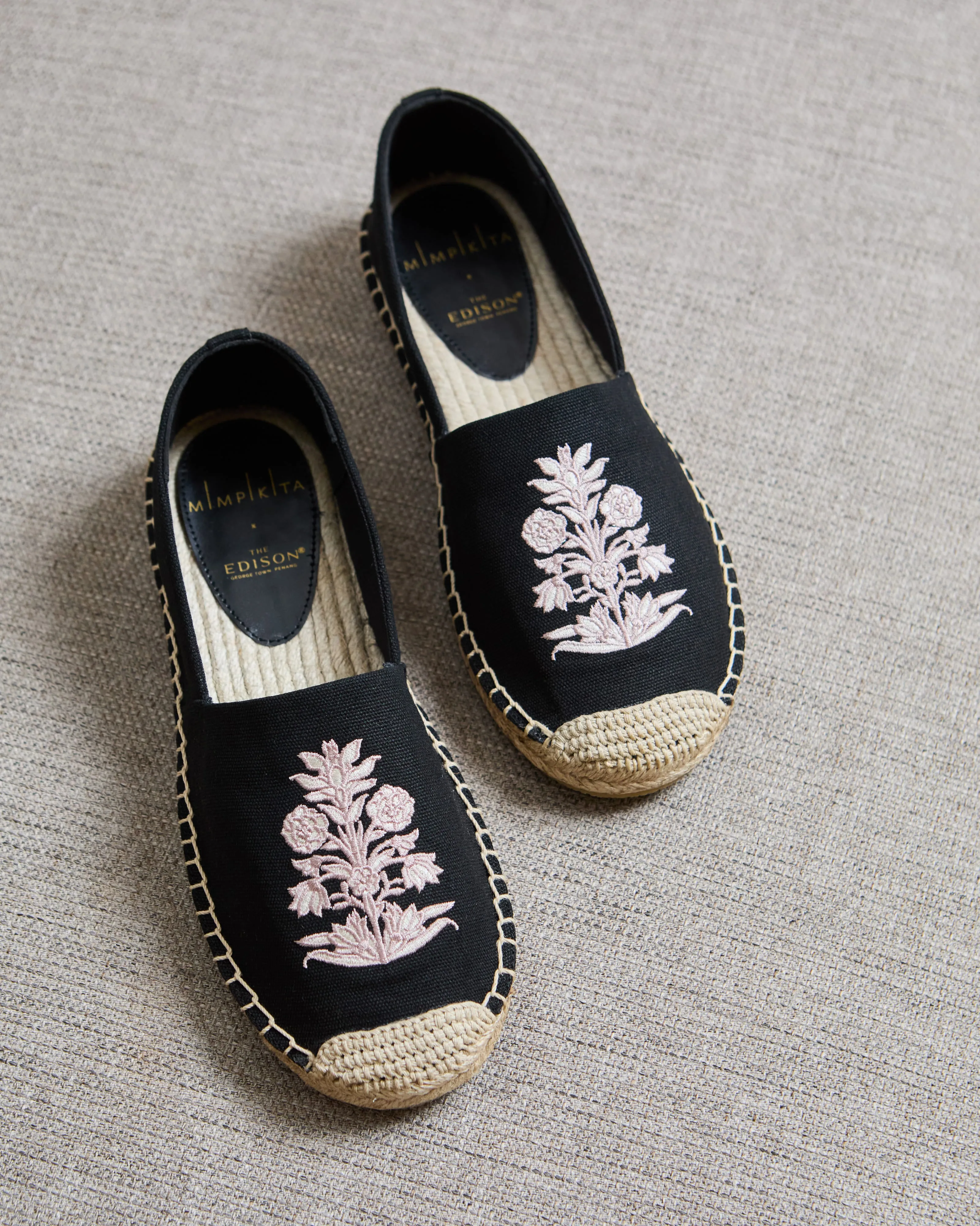Mimpikita x The Edison Mutiara Black Espadrilles
