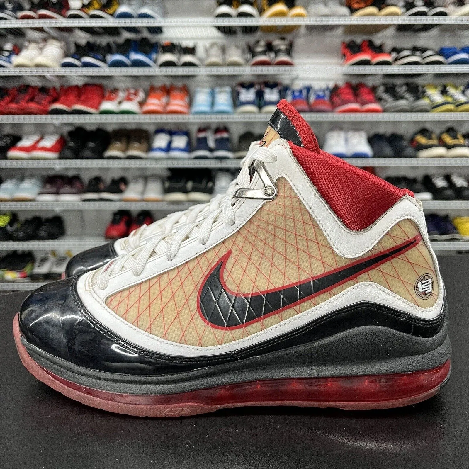 Nike Air Max Lebron VII 7 Red White Black 2009 375793-101 Men's Size 7Y