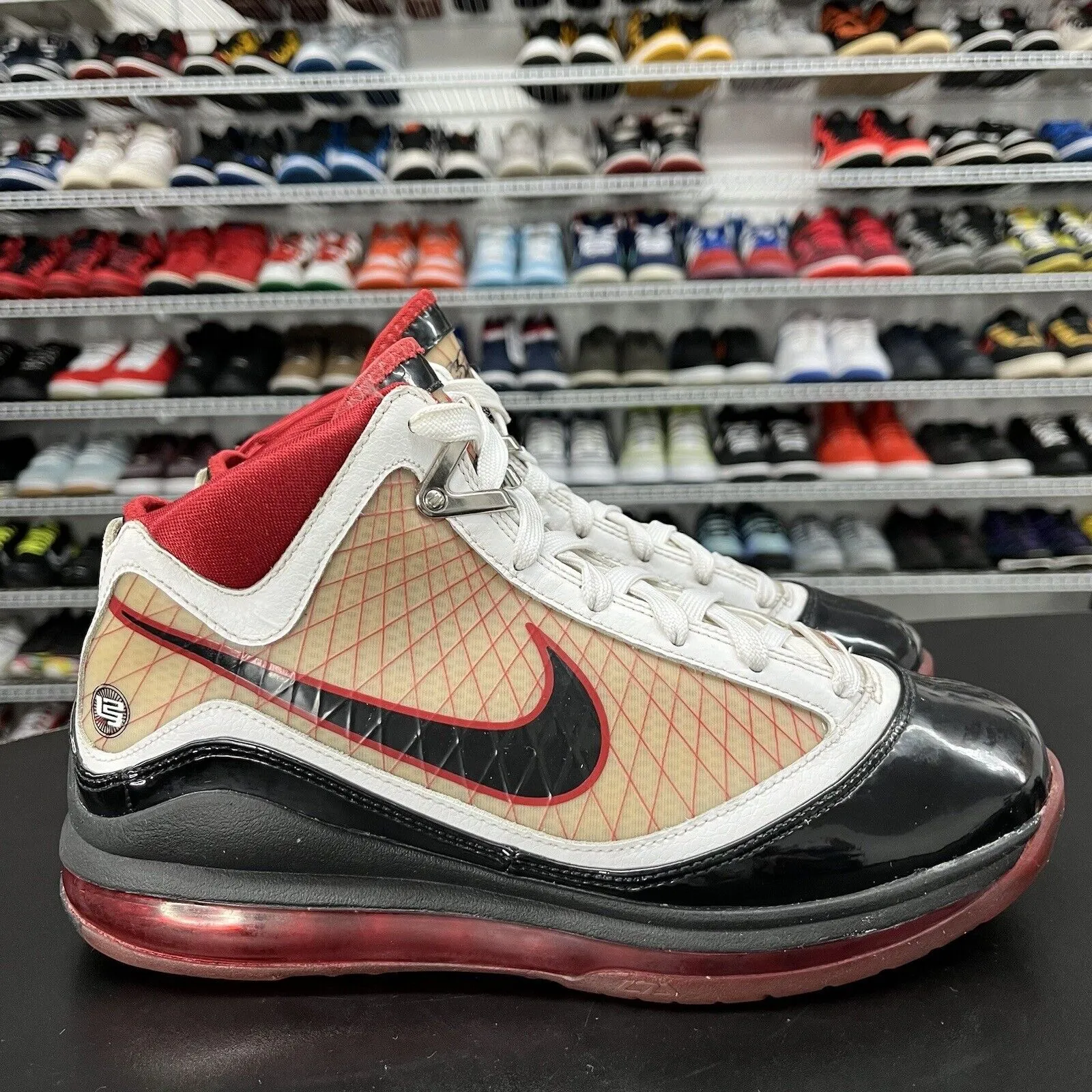 Nike Air Max Lebron VII 7 Red White Black 2009 375793-101 Men's Size 7Y