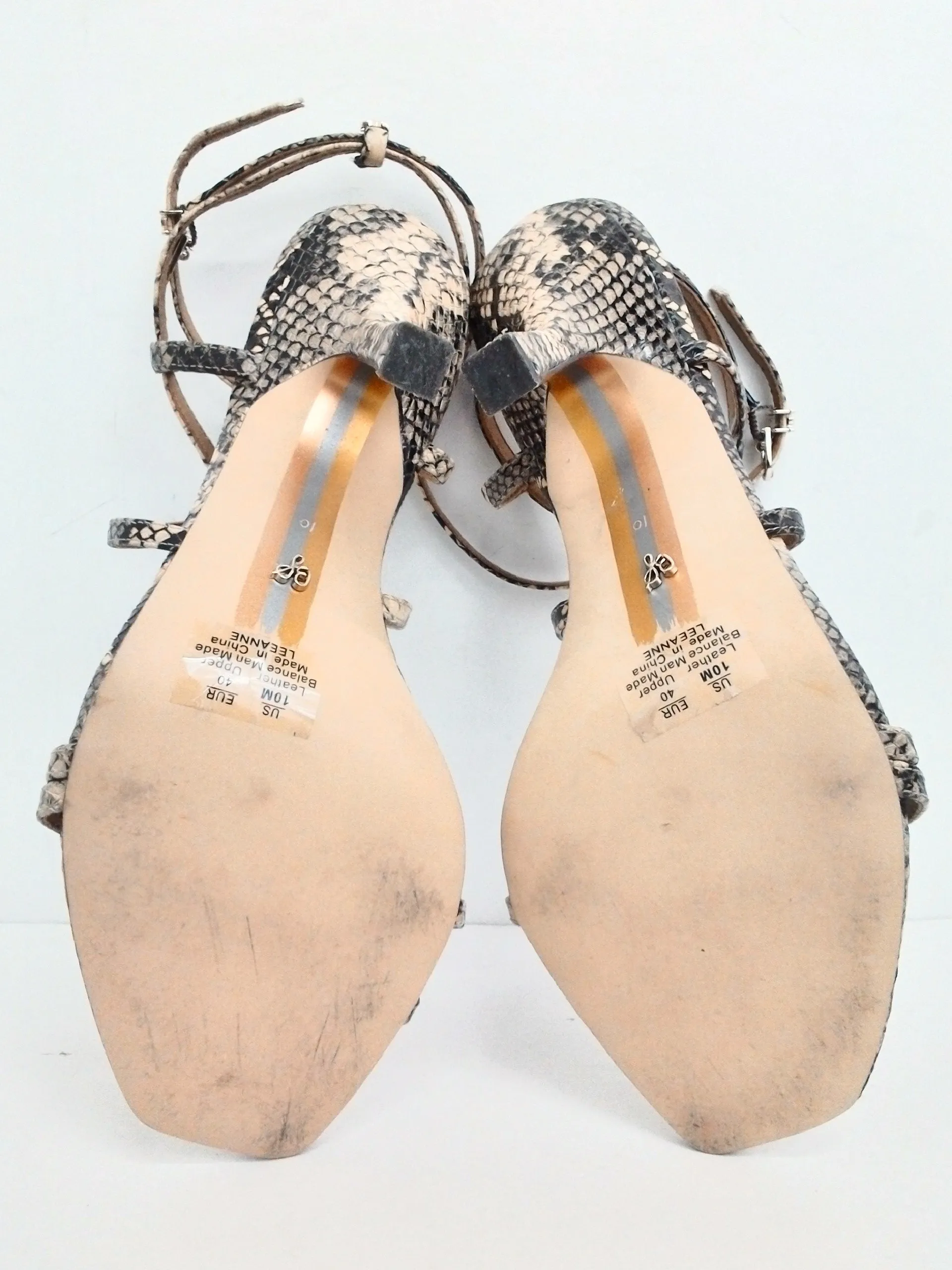 Sam Edelman Women's Snake Print Heeled Sandals Size 10 M