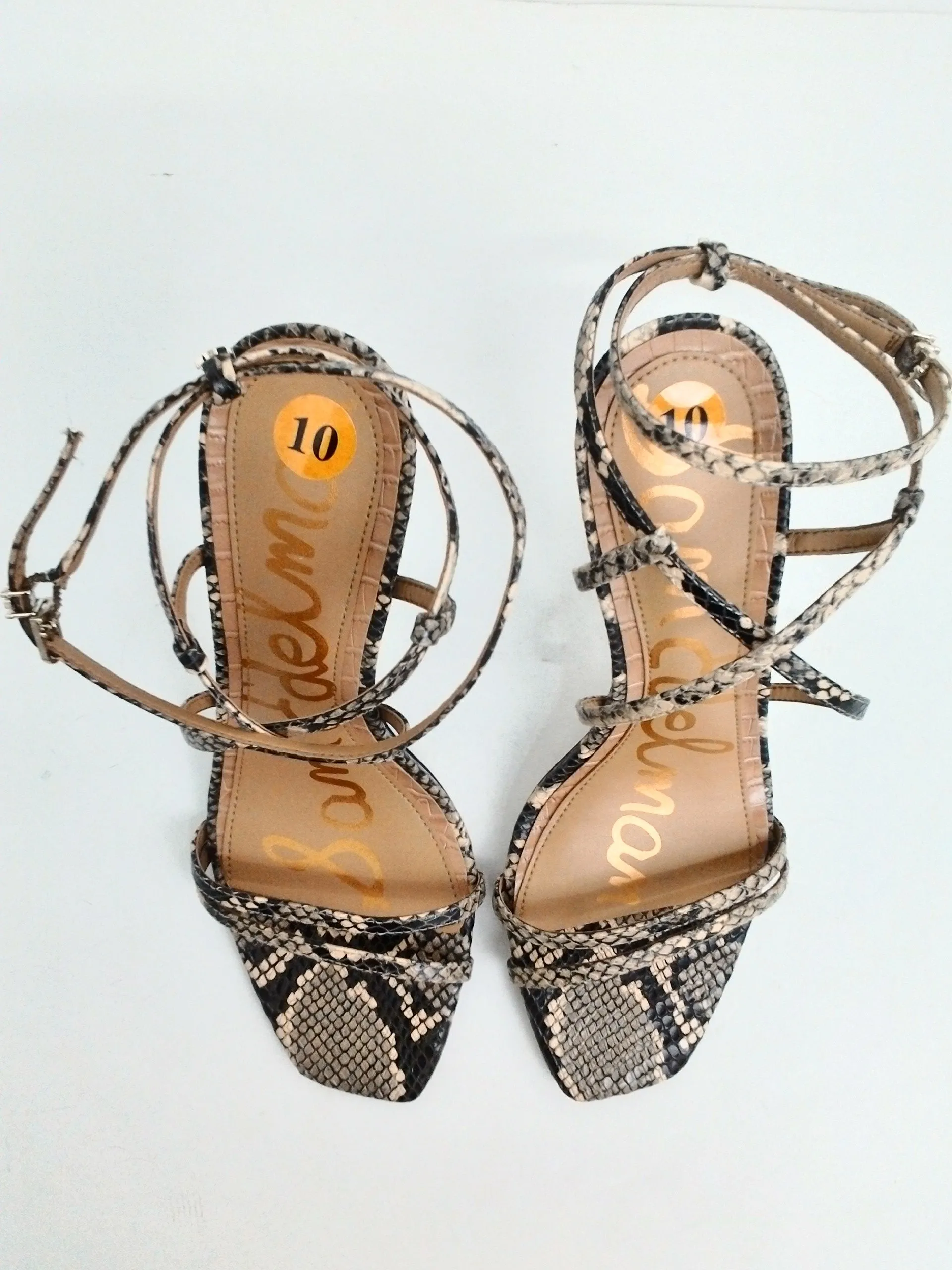 Sam Edelman Women's Snake Print Heeled Sandals Size 10 M