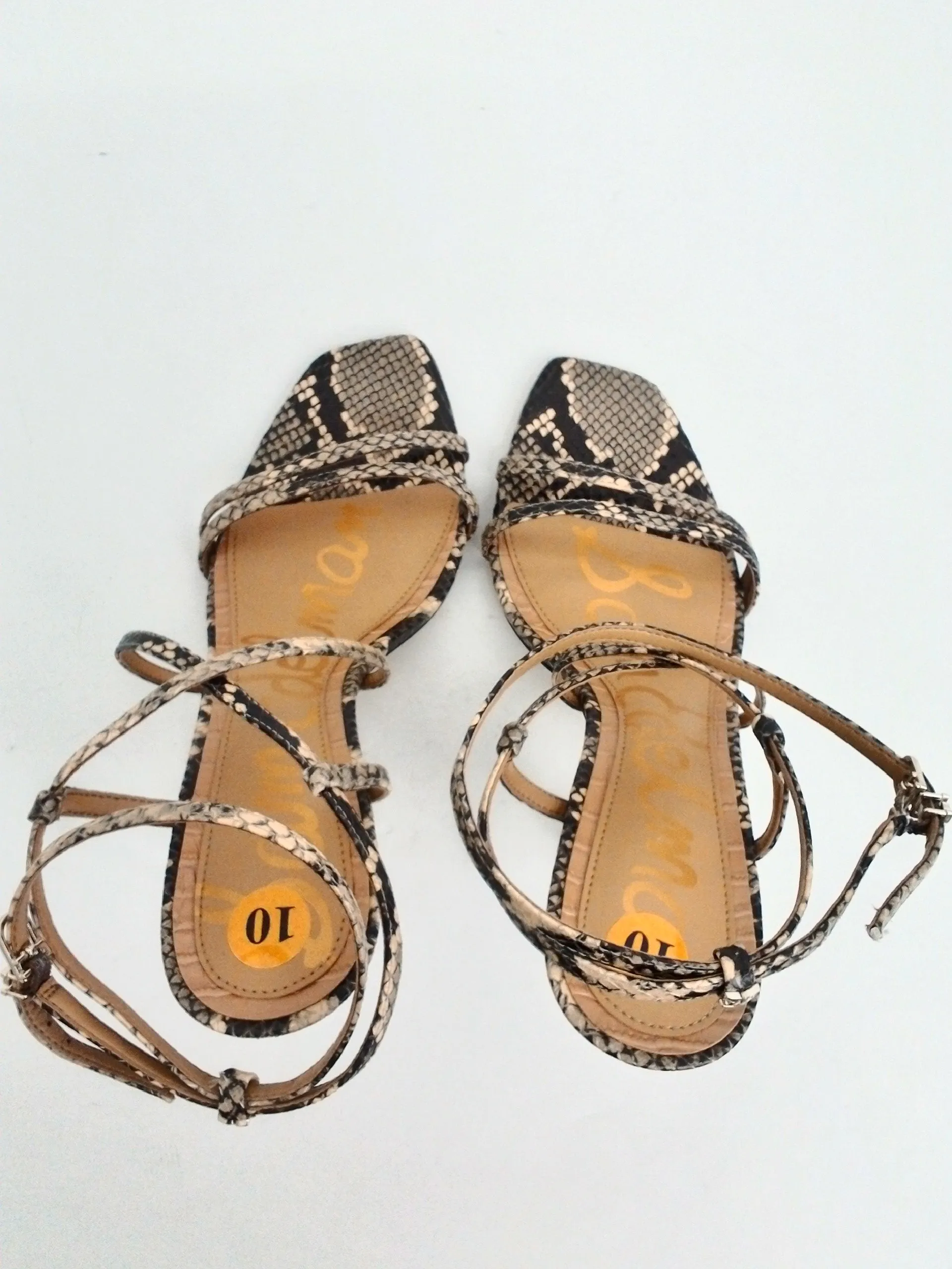 Sam Edelman Women's Snake Print Heeled Sandals Size 10 M