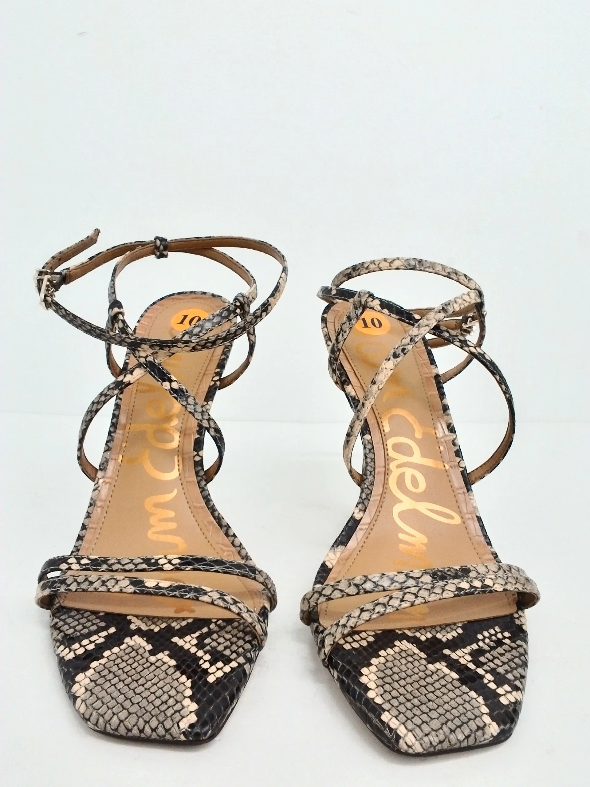Sam Edelman Women's Snake Print Heeled Sandals Size 10 M