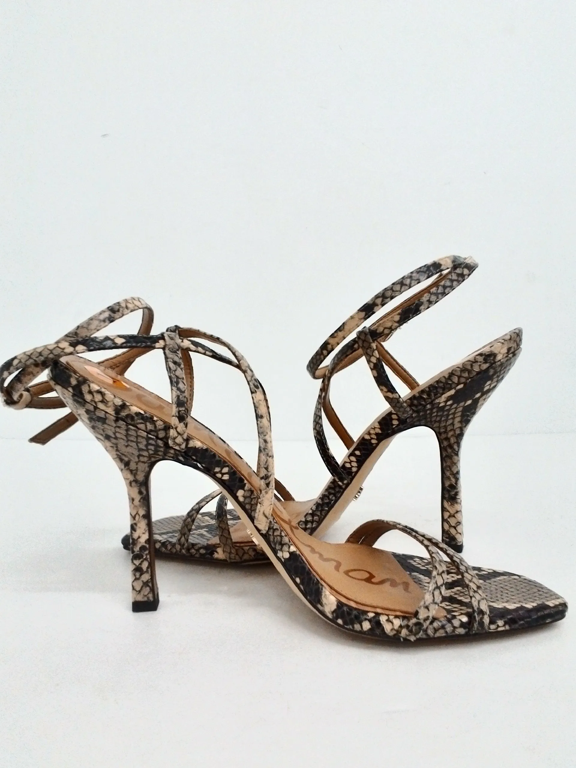 Sam Edelman Women's Snake Print Heeled Sandals Size 10 M