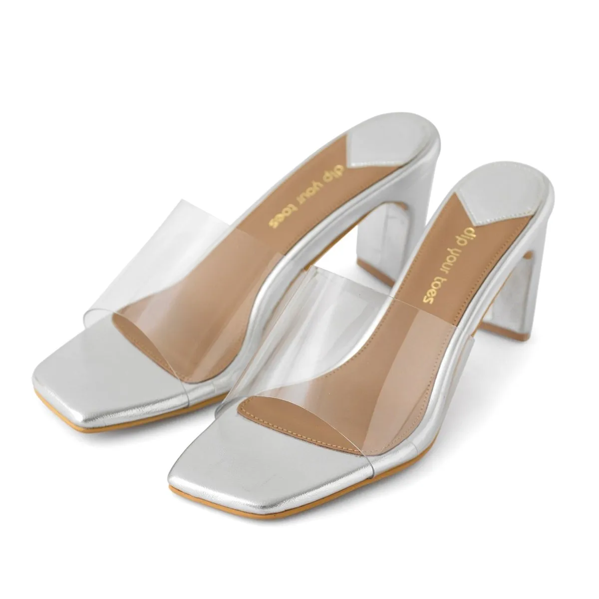 Silver Clear Heels