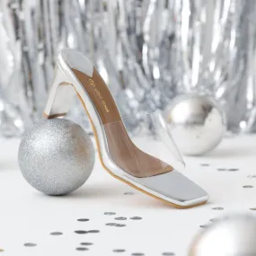 Silver Clear Heels