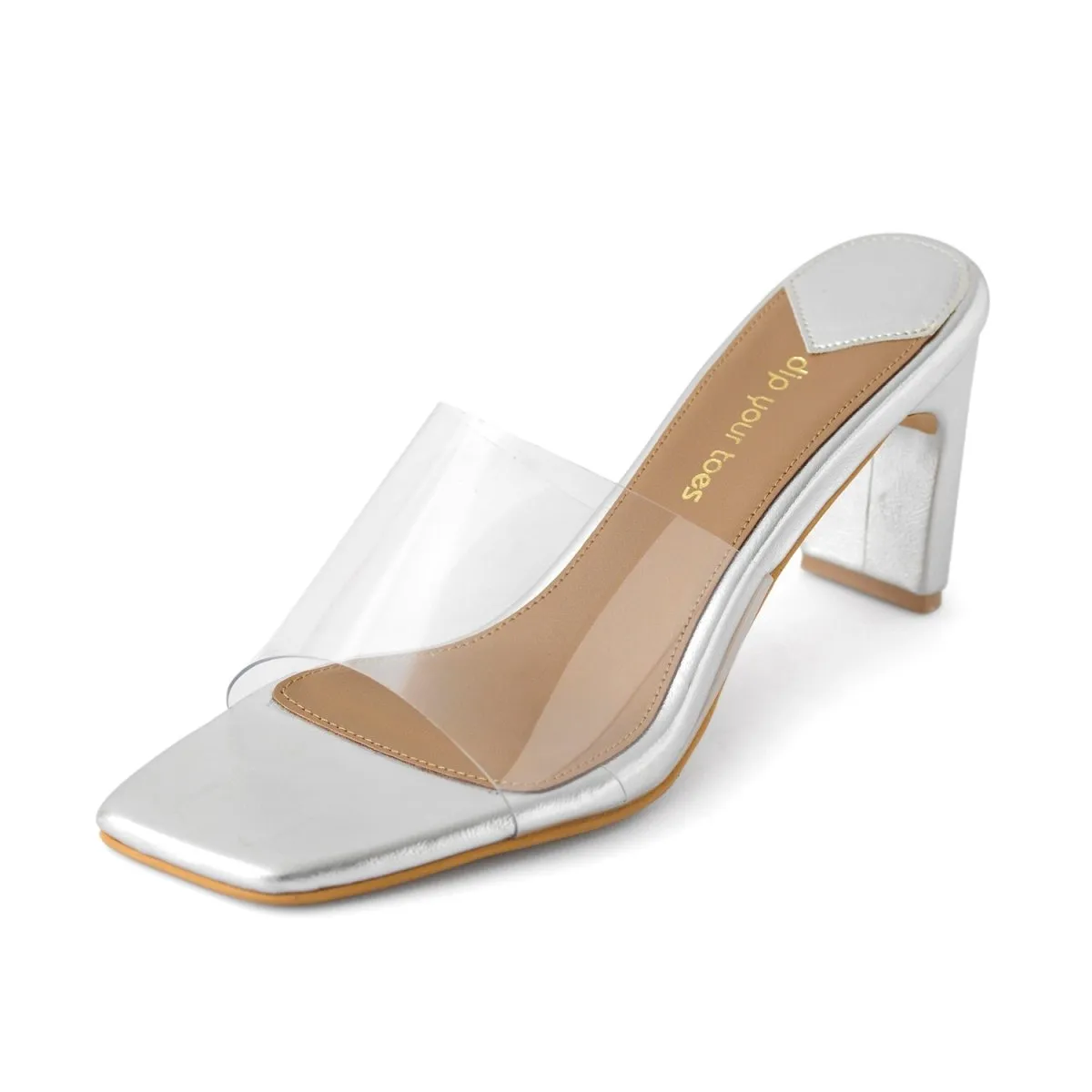 Silver Clear Heels